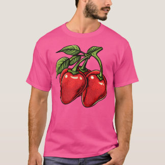 Cherry Paprikaschoten Retro Vintag T-Shirt