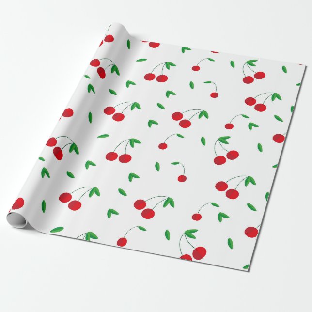 Cherry Pattern Easy Cherry Zeichnend Kirsche Art C Geschenkpapier (Ungerollt)