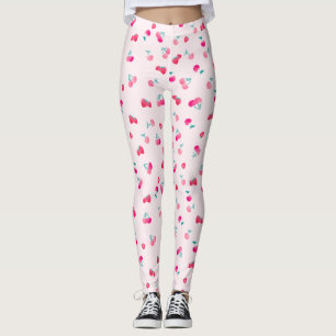 Cherry Pattern, Erdbeermuster Leggings