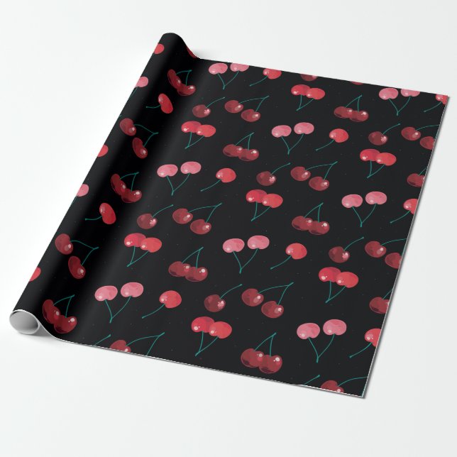 Cherry Pattern Geschenkpapier (Ungerollt)