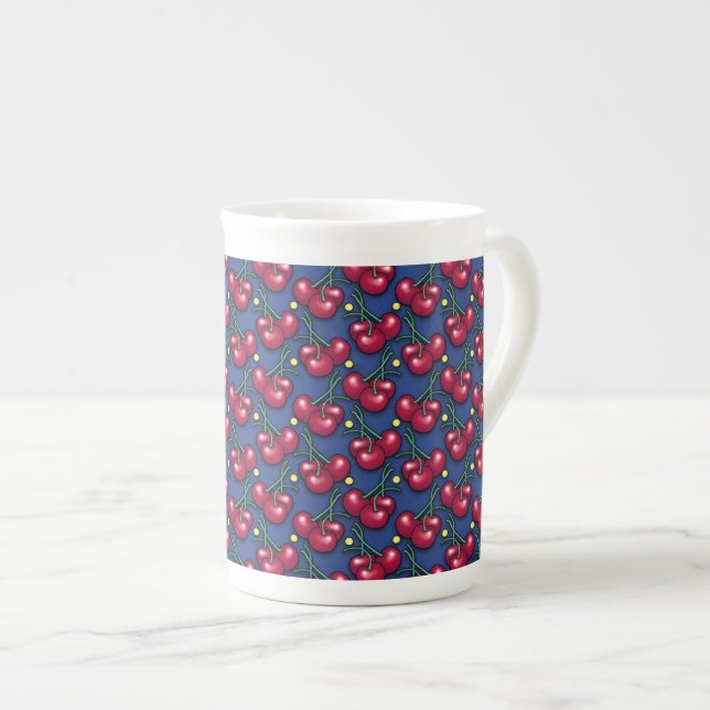 Cherry Pattern Prozellantasse (Vorderseite Rechts)