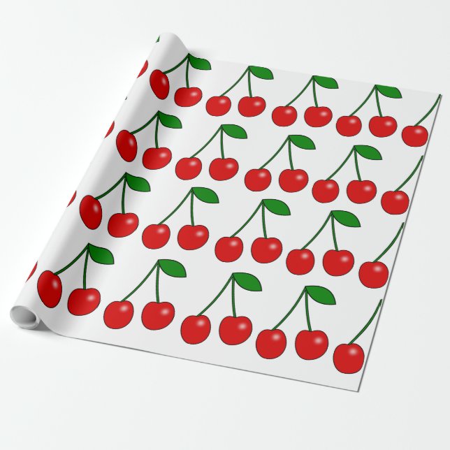 Cherry Pattern Wrapping Paper Geschenkpapier (Ungerollt)
