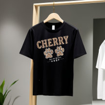 Cherry Paw Print T - Shirt - Pet Lover T-Shirt