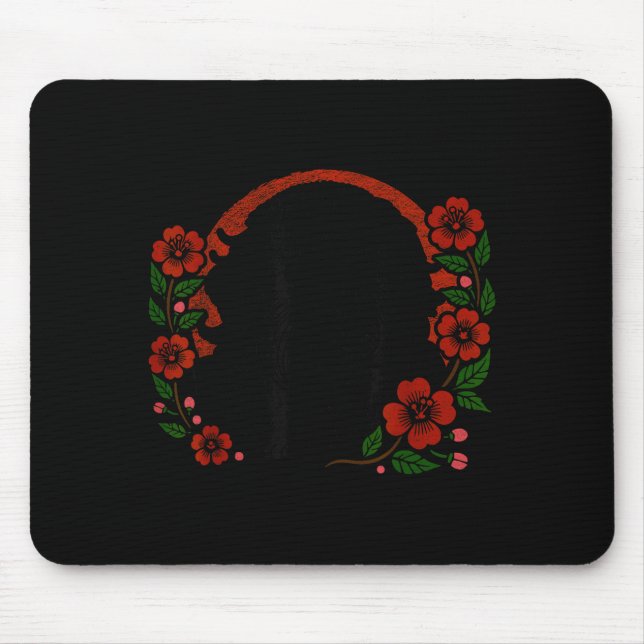 Cherry Pekingese Blossoms Floral Dog Japanese Fun Mousepad (Vorne)