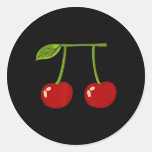 Cherry Pi Funny Pi Day Cherry Pie Pun Cherry Pi Runder Aufkleber
