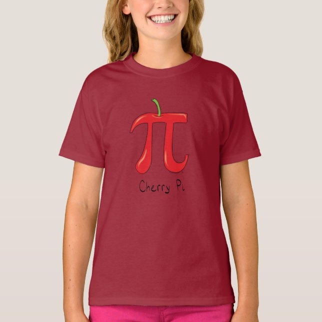 Cherry Pi Niedlich Mathe Pi Day Kindermädchen T -  T-Shirt (Vorderseite)