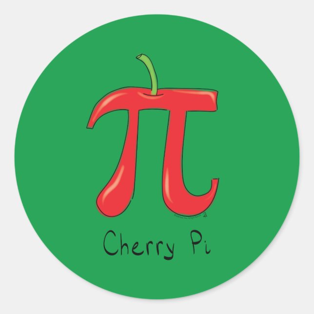 Cherry Pi Symbol Math Lehrer Funny Runder Aufkleber (Vorderseite)