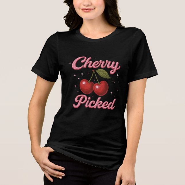 Cherry Picked Pink Sparkle Retro Glam Tri-Blend Shirt (Vorderseite)