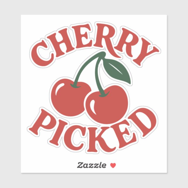 Cherry Picked Trendy Retro Fruit Graphic Aufkleber (Blatt)