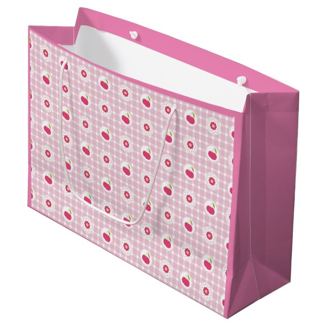 Cherry Picnic Gift Bag Große Geschenktüte (Vorderseite Schrägansicht)
