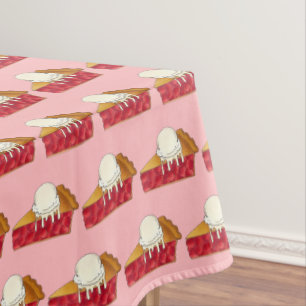 Cherry Pie a la Mode Ice Creme Slice Dessert Küche Tischdecke