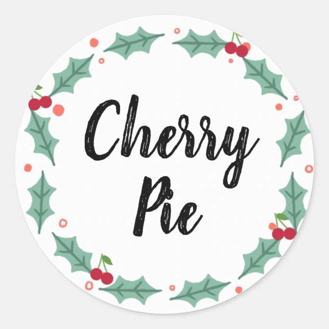 Cherry Pie Food Labels Runder Aufkleber (Vorderseite)