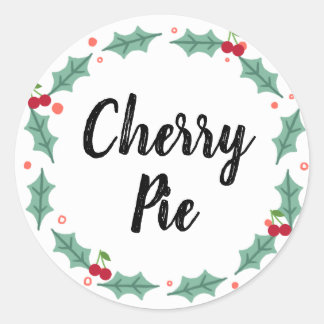Cherry Pie Food Labels Runder Aufkleber