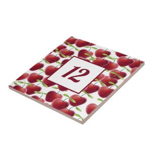 Cherry Pie Number Tile Fliese