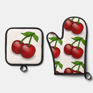 ‚Cherry Pie‘ Ofenhandschuh & Topflappen-Set