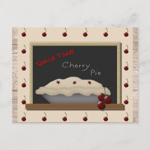 Cherry Pie Recipe Cards Postkarte