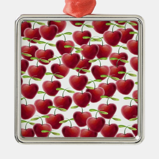 Cherry Pie Silbernes Ornament (Vorne)