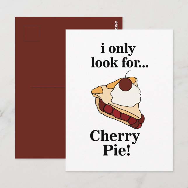 Cherry Pie Sweet Funny Postkarte (Vorne/Hinten)