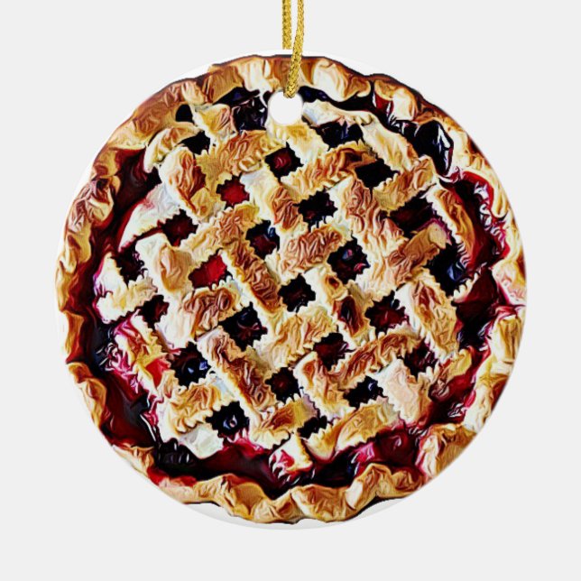 Cherry Pie Yummy Food Christmas Keramik Ornament (Vorne)