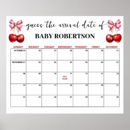 Cherry Pink Coquette Baby Ratgeber Fälligkeitskale Poster