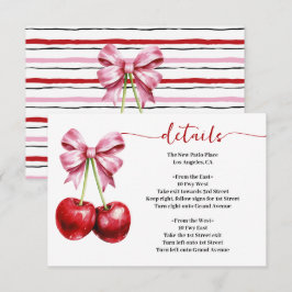 Cherry Pink Coquette Babydusche Details Begleitkarte