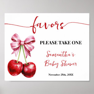 Cherry Pink Coquette Lieblings Baby Dusche Schild