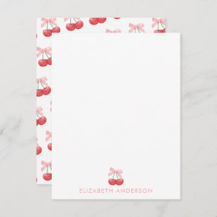 Cherry Pink Coquette Personalisierte Note Card Set Mitteilungskarte