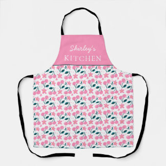 Cherry Pink Personalized Apron | Custom Name Apron Schürze