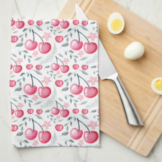 Cherry Pink Personalized Tea Towel | Custom Name K Geschirrtuch