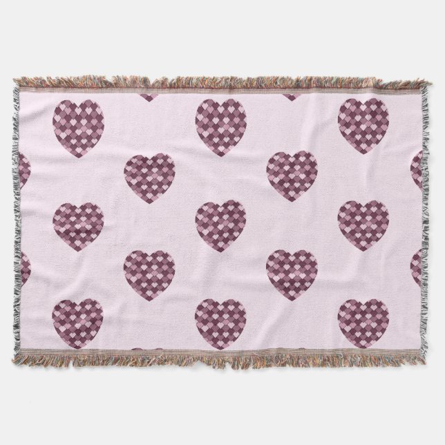 Cherry Pink Square und Diamond Herz Decke (Vorderseite)