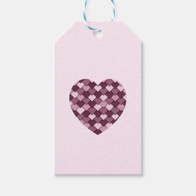 Cherry Pink Square und Diamond Herz Geschenkanhänger (Vorderseite)