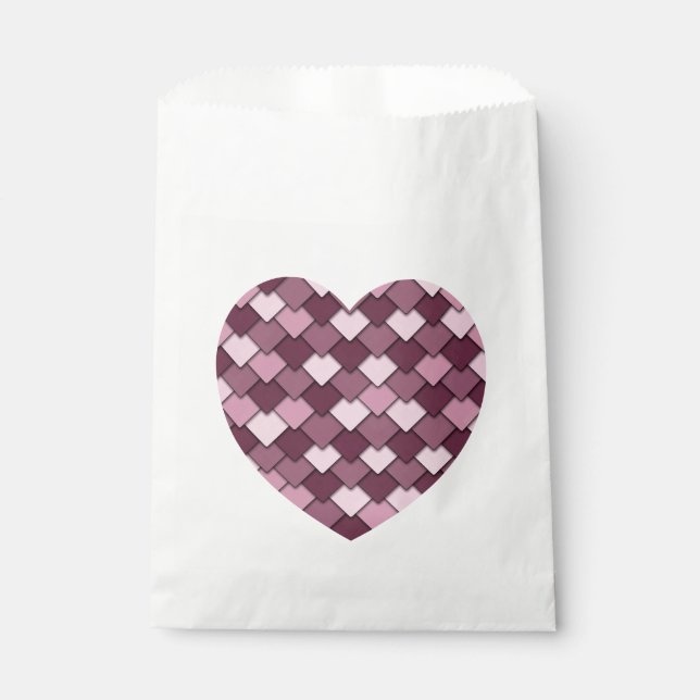 Cherry Pink Square und Diamond Herz Geschenktütchen (Vorderseite)