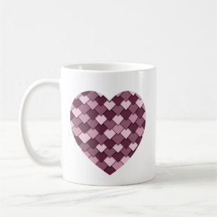 Cherry Pink Square und Diamond Herz Kaffeetasse