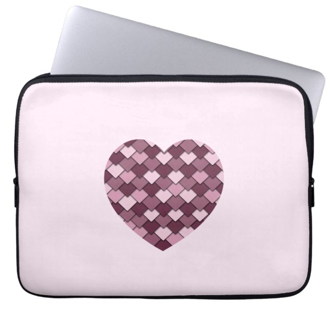 Cherry Pink Square und Diamond Herz Laptopschutzhülle (Vorderseite)