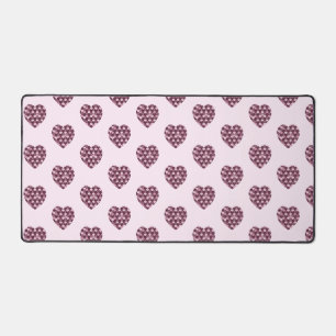 Cherry Pink Square und Diamond Herz Schreibtischunterlage