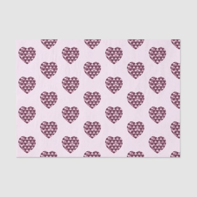 Cherry Pink Square und Diamond Herz Seidenpapier (Vorderseite)