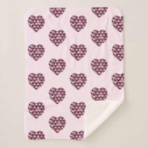 Cherry Pink Square und Diamond Herz Sherpadecke