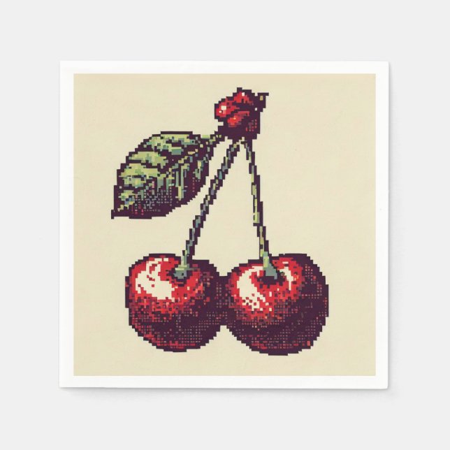 Cherry Pixels Serviette (Vorderseite)