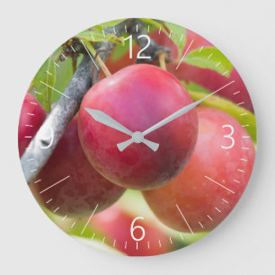 Cherry plum große wanduhr