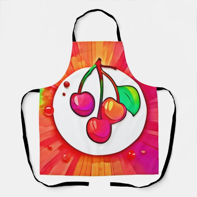 Cherry Pop Art Burst Schürze (Vorderseite)
