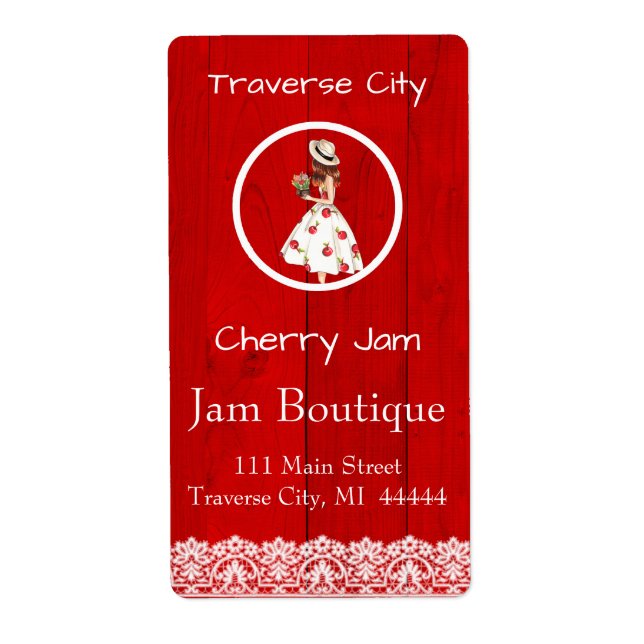 Cherry Preserve Canning Label (Vorne)