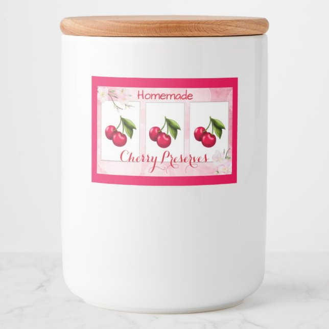 Cherry Preserve Canning Label Lebensmitteletikett (Vorderseite)
