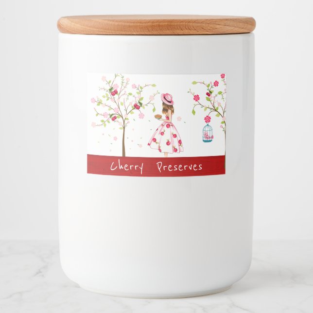 Cherry Preserve Canning Label Lebensmitteletikett (Vorderseite)