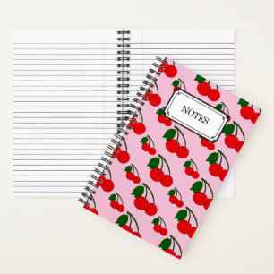 Cherry Print Notebook Notizbuch