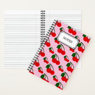 Cherry Print Notebook Notizbuch