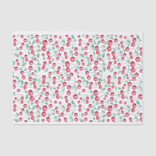 Cherry Print Tissue Paper Seidenpapier (Vorderseite)