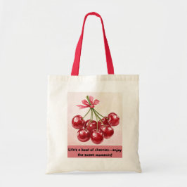 Cherry Quote Tote Bag - frisch und inspirierend Tragetasche