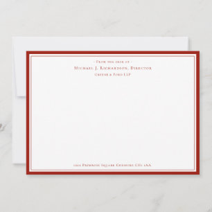 Cherry Red Business Monogram vom Schreibtisch Mitteilungskarte