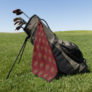 Cherry Red Cherries mit einem Bow Golfhandtuch