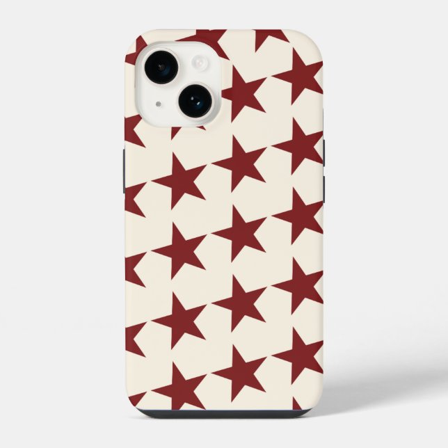 Cherry Red Chic Aesthetic Star  iPhone Hülle (Rückseite)